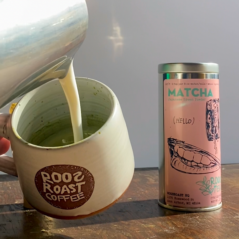 matcha being made at roosroast