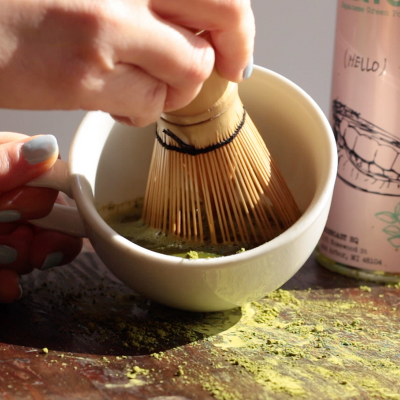 matcha being made at roosroast