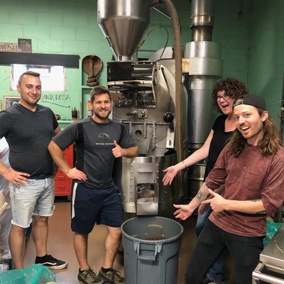 roosroast employees working and having fun