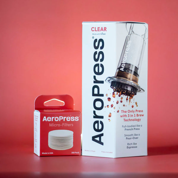 clear aeropress brewer with micro filters