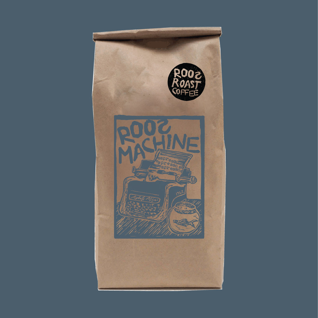 Roos Machine Espresso Blend Medium Roast Coffee, Orange & Chocolate
