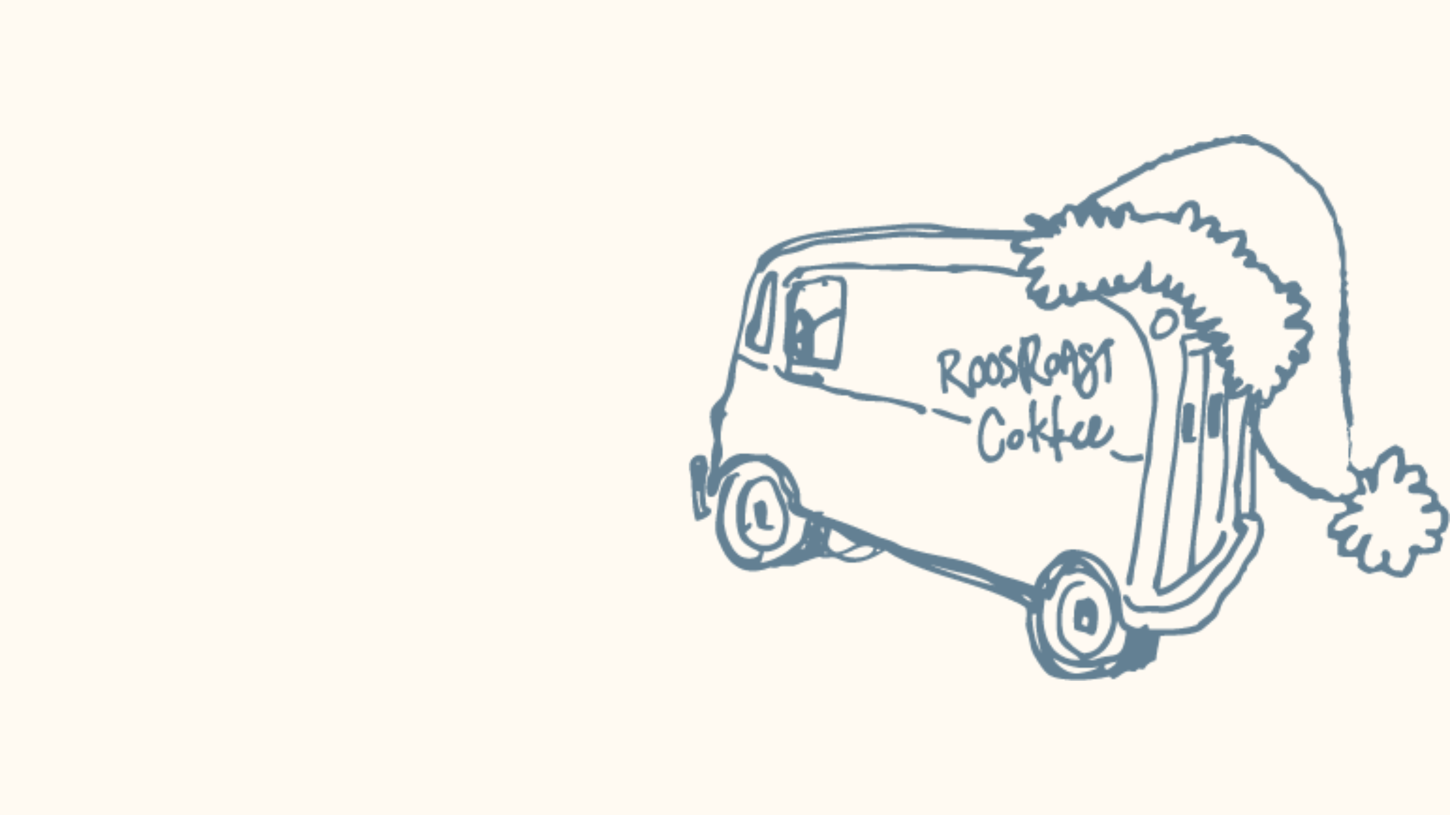 roosroast coffee van santa hat graphic