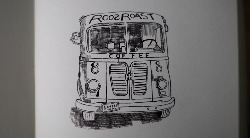 a drawing by Daniel Chen for roosroast