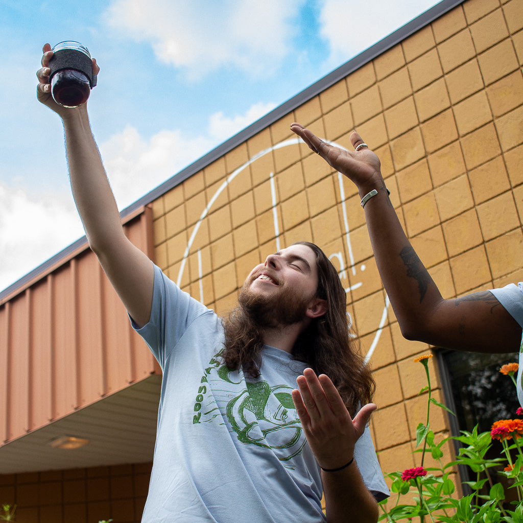 jake praising the coffee gods