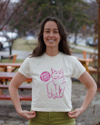 cat tshirt off white
