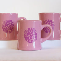roosroast badass woman pink diner mug