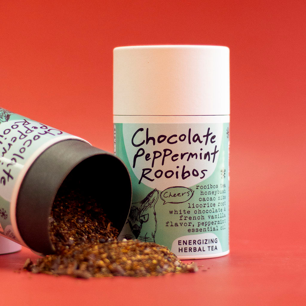 chocolate peppermint rooibos tea by roosroast