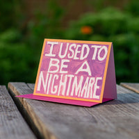 weird love greeting cards by john roos i used to be a nightmare card