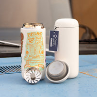 Matte white fellow carter move mug with splash guard sold by roosroast
