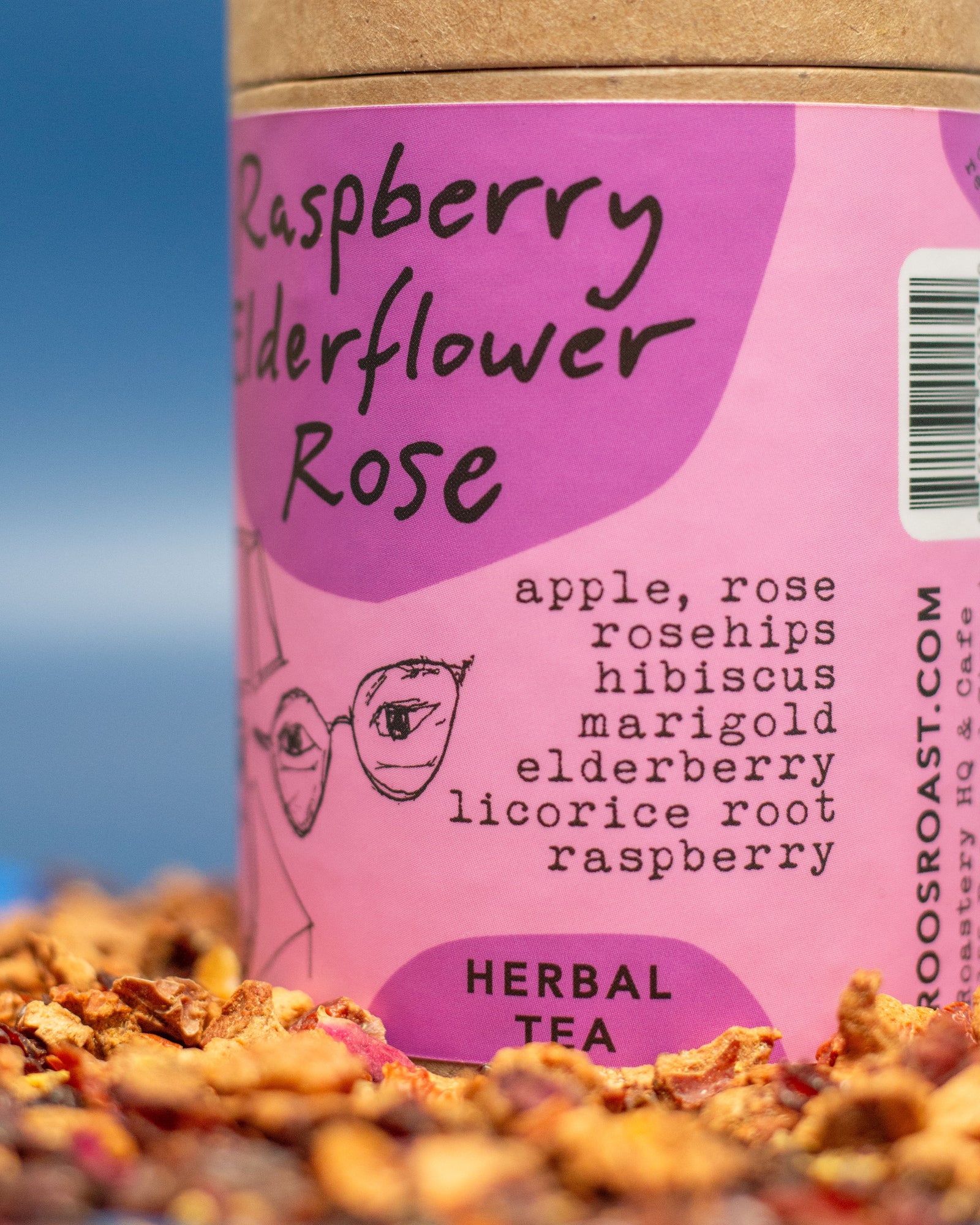 Raspberry Elderflower Rose Loose Leaf Herbal Tea by RoosRoast Coffee