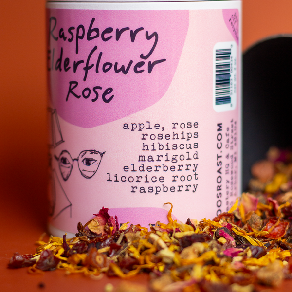 raspberry elder flower rose herbal tea