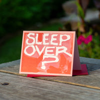 weird love greeting cards by john roos sleepover card