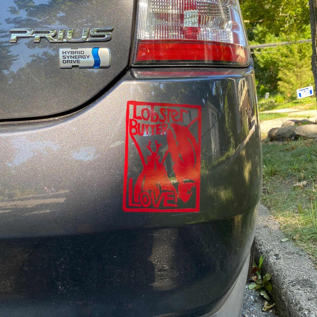 lobster butter love vinyl sticker on car