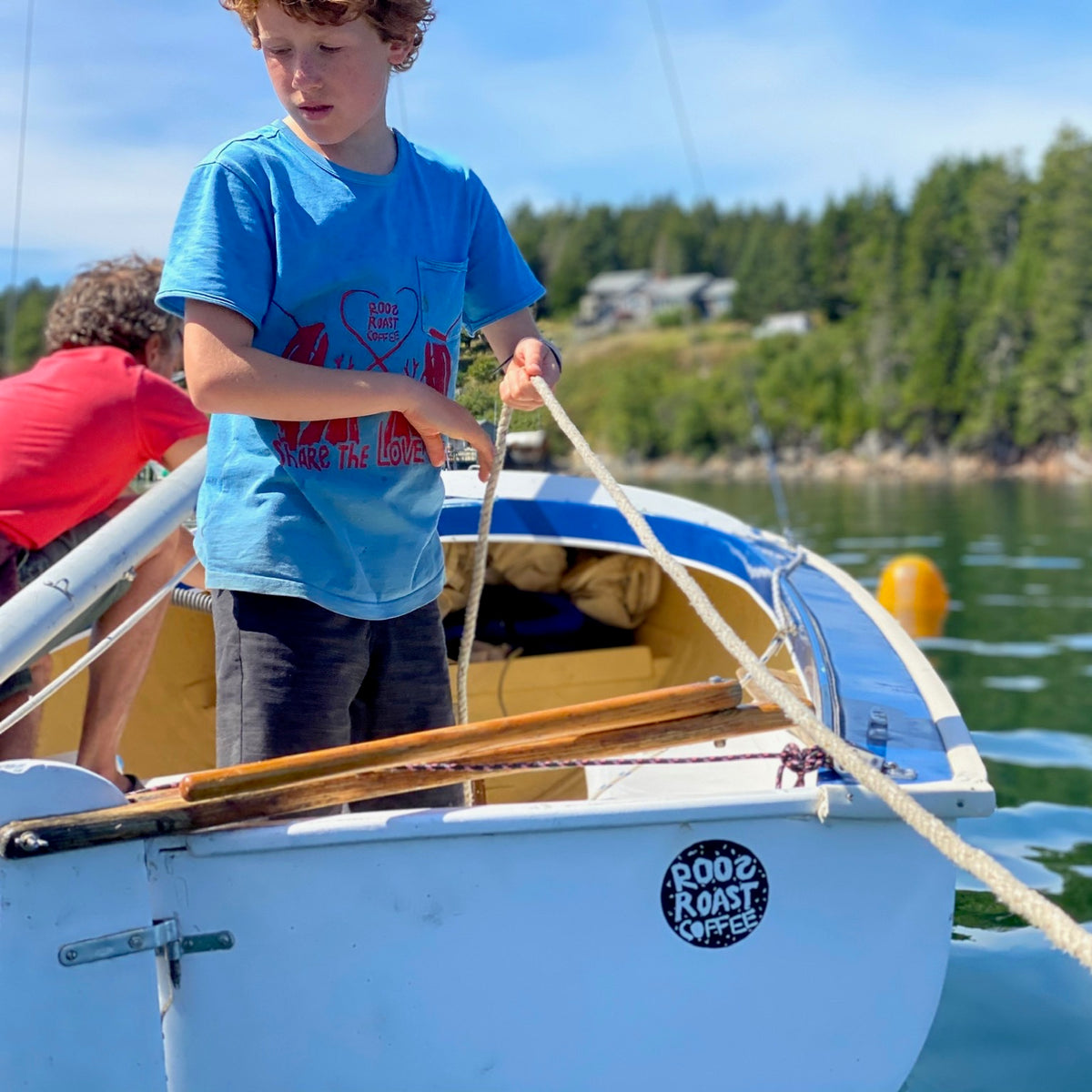 roosroast logo on boat