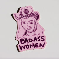 badass women sticker logo by roosroast coffee