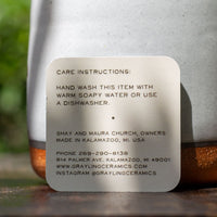 handmade grayling mugs from kalamazoo care instructions