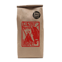 the famous lobster butter love medium-dark roast coffee in a 1 pound bag, roasted by RoosRoast Coffee 