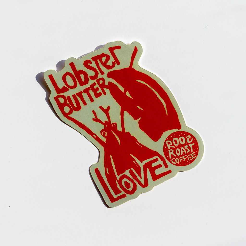 lobster butter love sticker by roosroast coffee