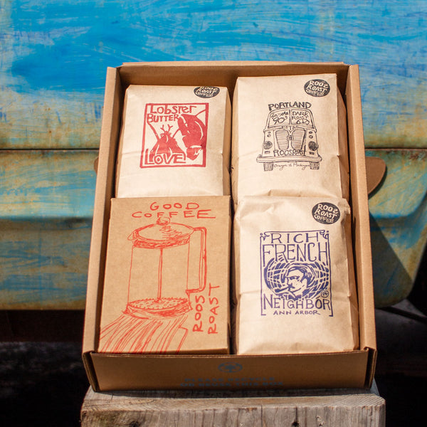 roasty toasty coffee gift box by roosroast coffee in Ann Arbor, Michigan